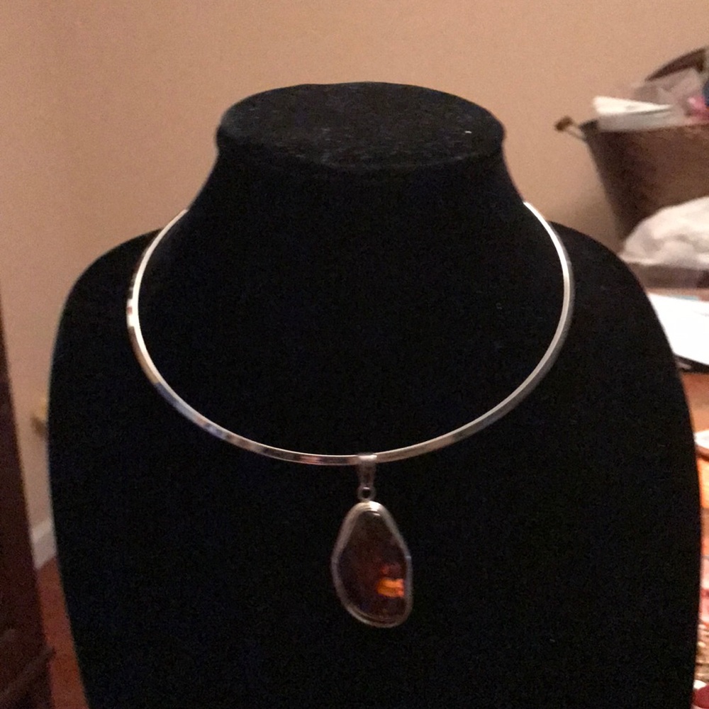 Amber pendant/silver necklace - appraised